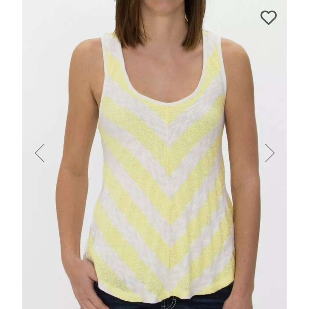 Buckle Daytrip Chevron Tank Top In Pale Banana Stitch Fix Womens Size M NWT